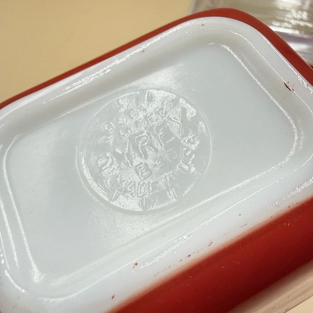 Vintage Pyrex 501 Red Refrigerator Dishes With Lid Ovenware USA Cottagecore